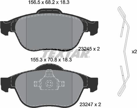 Textar 2324502 - Fékbetétkészlet, tárcsafék parts5.com