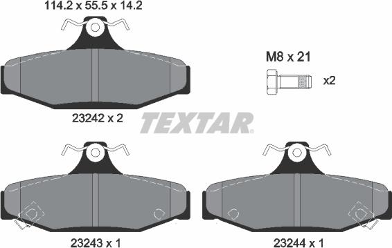 Textar 2324201 - Brake Pad Set, disc brake parts5.com