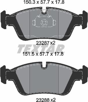 Textar 2328702 - Set placute frana,frana disc parts5.com