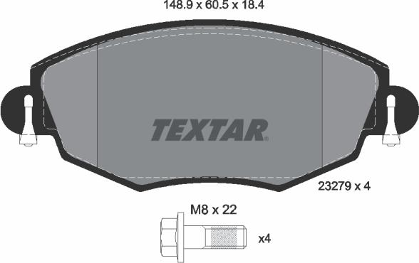 Textar 2327904 - Set placute frana,frana disc parts5.com