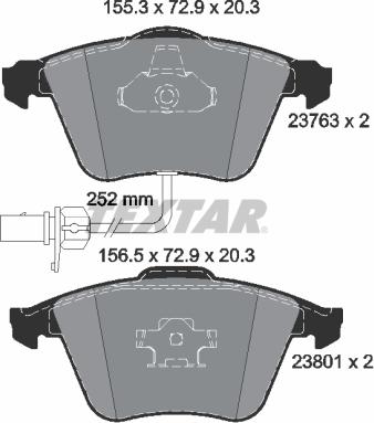 Textar 2376302 - Fékbetétkészlet, tárcsafék parts5.com