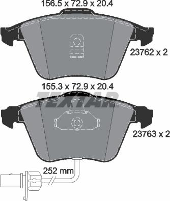 Textar 2376201 - Σετ τακάκια, δισκόφρενα parts5.com