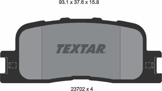 Textar 2370201 - Тормозные колодки, дисковые, комплект parts5.com