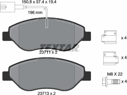 Textar 2371104 - Set placute frana,frana disc parts5.com