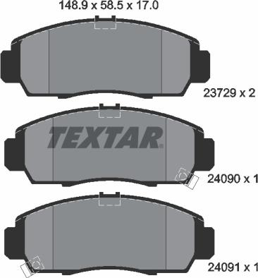 Textar 2372901 - Σετ τακάκια, δισκόφρενα parts5.com