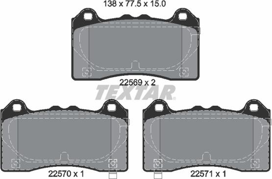 Textar 2256901 - Set placute frana,frana disc parts5.com