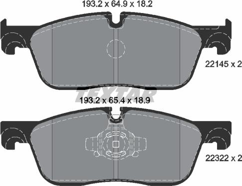 Textar 2214501 - Komplet pločica, disk-kočnica parts5.com