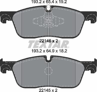 Textar 2214601 - Komplet pločica, disk-kočnica parts5.com