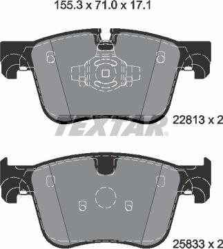 Textar 2281301 - Σετ τακάκια, δισκόφρενα parts5.com