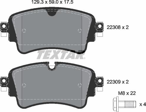 Textar 2230801 - Set placute frana,frana disc parts5.com