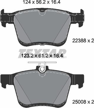 Textar 2238801 - Brake Pad Set, disc brake parts5.com