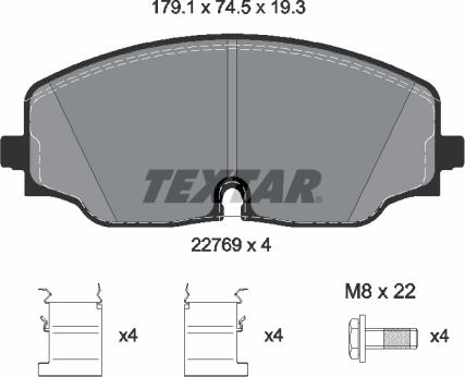 Textar 2276901 - Set placute frana,frana disc parts5.com