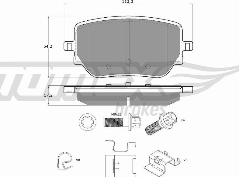 TOMEX brakes TX 19-49 - Komplet kočnih obloga, disk kočnica parts5.com