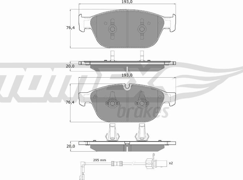 TOMEX brakes TX 19-40 - Fren balata seti, diskli fren parts5.com