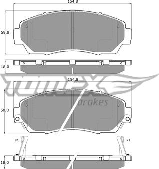 TOMEX brakes TX 19-33 - Fékbetétkészlet, tárcsafék parts5.com