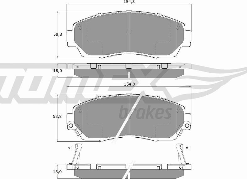 TOMEX brakes TX 19-33 - Zestaw klocków hamulcowych, hamulce tarczowe parts5.com