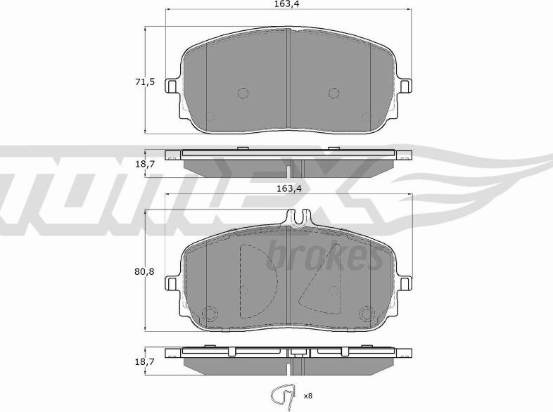 TOMEX brakes TX 19-71 - Komplet kočnih obloga, disk kočnica parts5.com