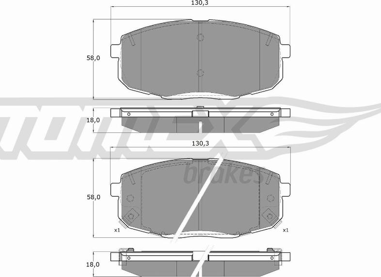 TOMEX brakes TX 14-991 - Brake Pad Set, disc brake parts5.com