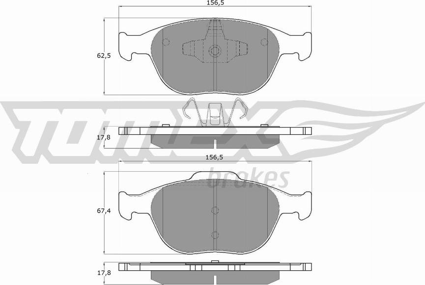 TOMEX brakes TX 14-49 - Brake Pad Set, disc brake parts5.com