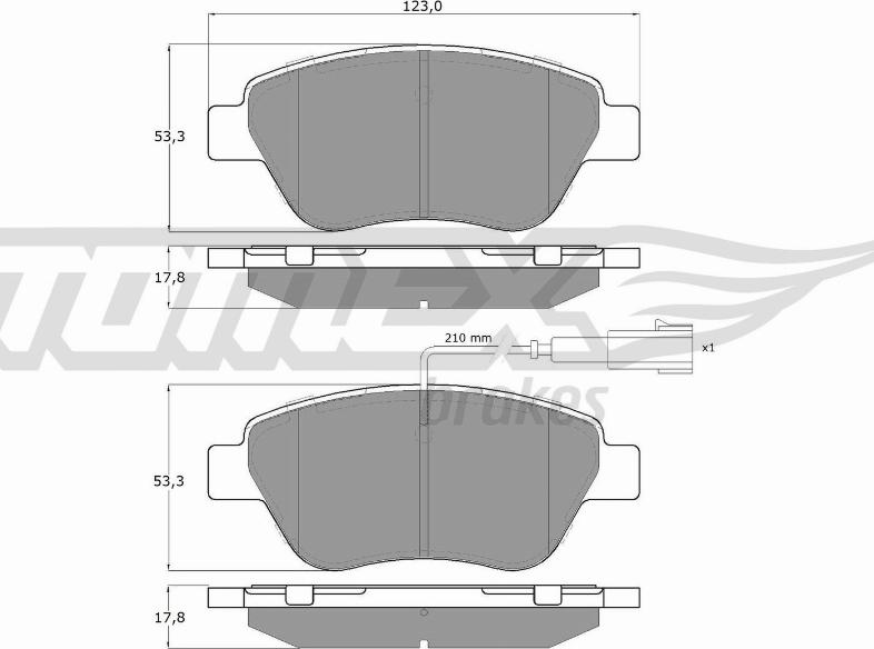 TOMEX brakes TX 14-44 - Komplet kočnih obloga, disk kočnica parts5.com