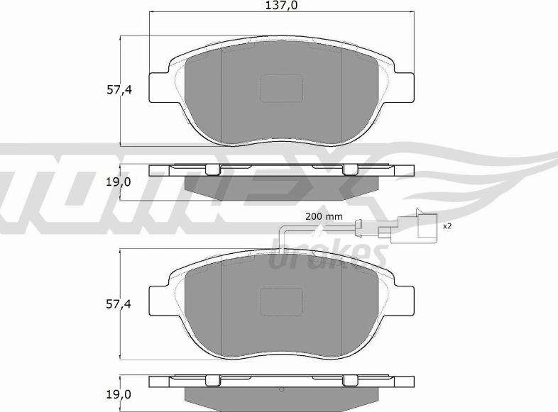 TOMEX brakes TX 14-45 - Komplet kočnih obloga, disk kočnica parts5.com