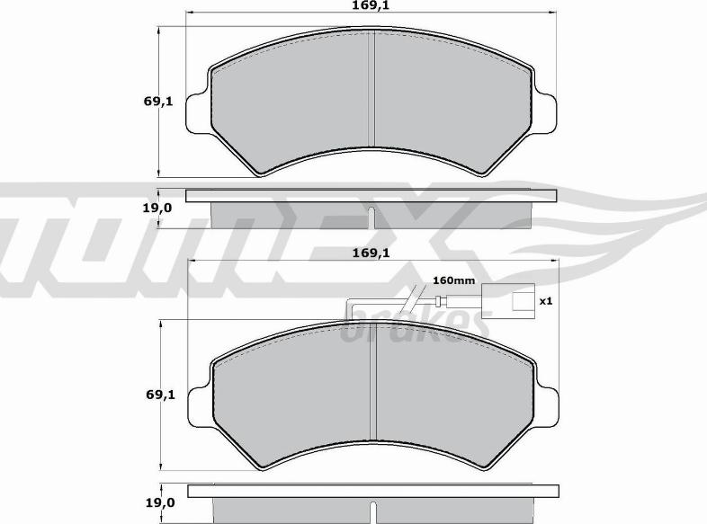 TOMEX brakes TX 14-40 - Set placute frana,frana disc parts5.com