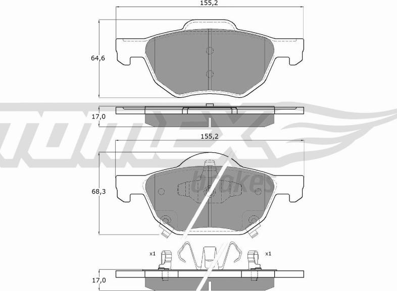 TOMEX brakes TX 14-50 - Kit de plaquettes de frein, frein à disque parts5.com