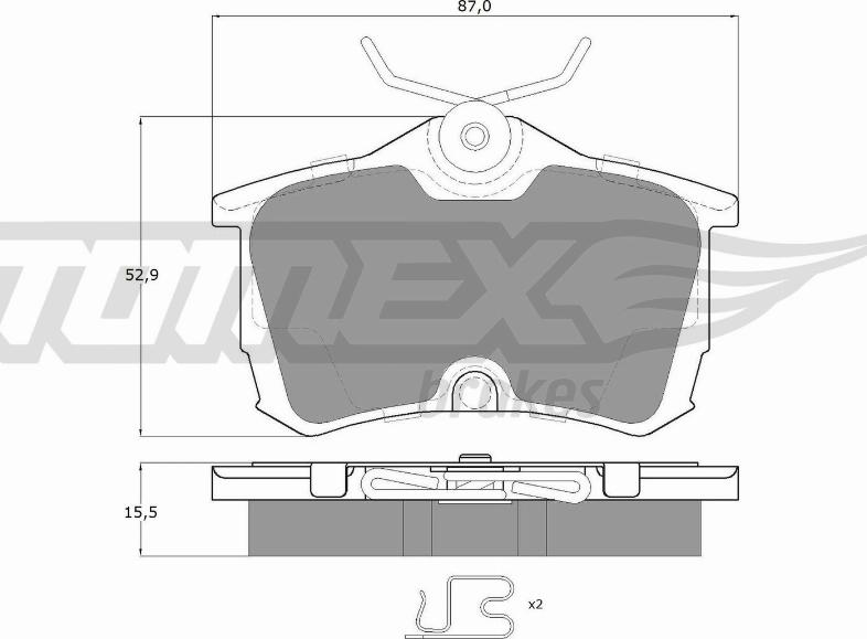 TOMEX brakes TX 14-51 - Kit de plaquettes de frein, frein à disque parts5.com