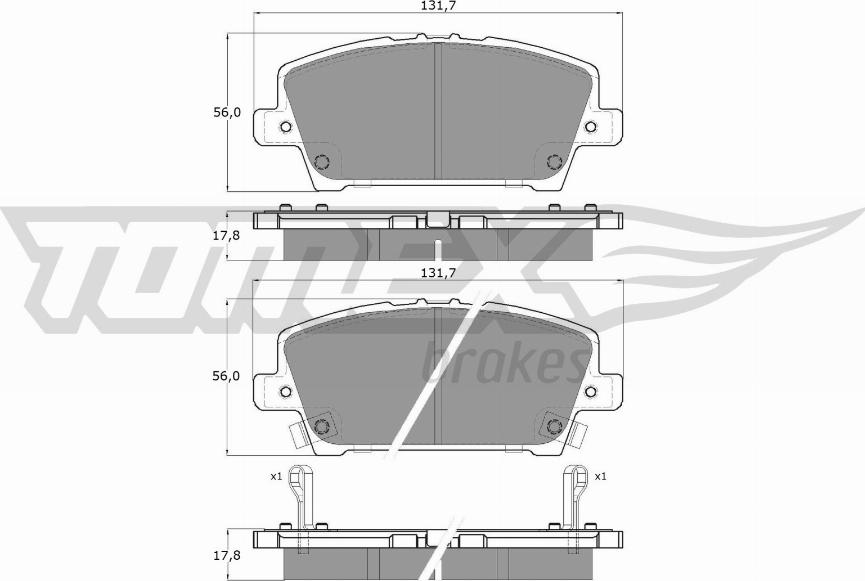 TOMEX brakes TX 14-52 - Brake Pad Set, disc brake parts5.com