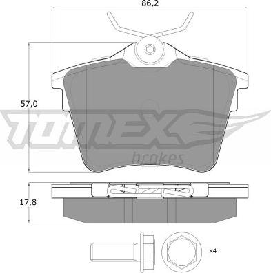 TOMEX brakes TX 14-69 - Juego de pastillas de freno parts5.com