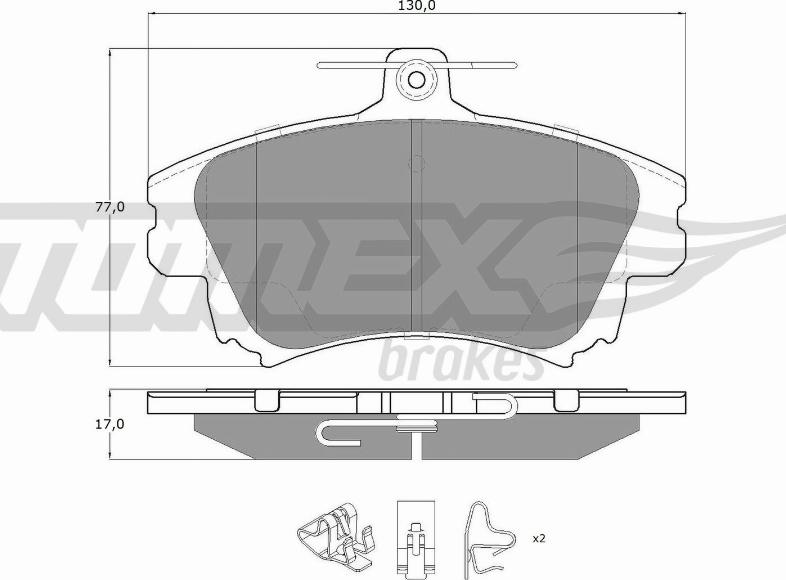 TOMEX brakes TX 14-03 - Brake Pad Set, disc brake parts5.com