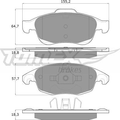 TOMEX brakes TX 14-84 - Set placute frana,frana disc parts5.com