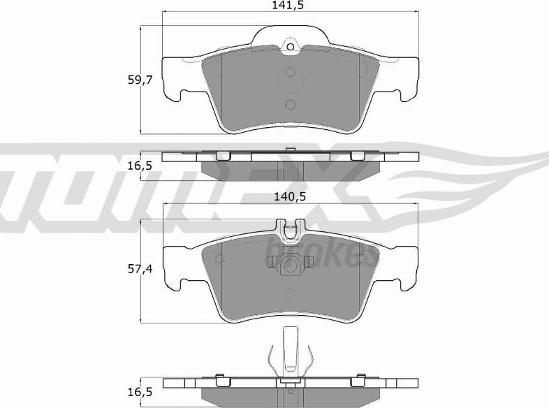 TOMEX brakes TX 14-30 - Brake Pad Set, disc brake parts5.com