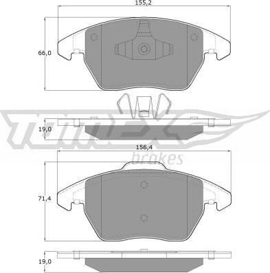 TOMEX brakes TX 14-38 - Fékbetétkészlet, tárcsafék parts5.com