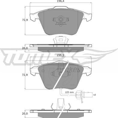 TOMEX brakes TX 14-23 - Set placute frana,frana disc parts5.com