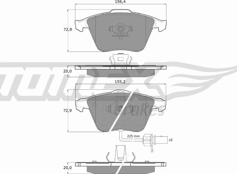 TOMEX brakes TX 14-23 - Zestaw klocków hamulcowych, hamulce tarczowe parts5.com