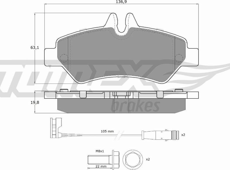 TOMEX brakes TX 14-27 - Set placute frana,frana disc parts5.com