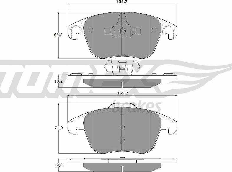 TOMEX brakes TX 15-93 - Brake Pad Set, disc brake parts5.com