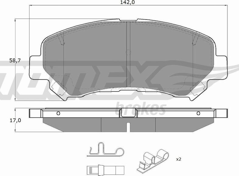 TOMEX brakes TX 15-97 - Fékbetétkészlet, tárcsafék parts5.com