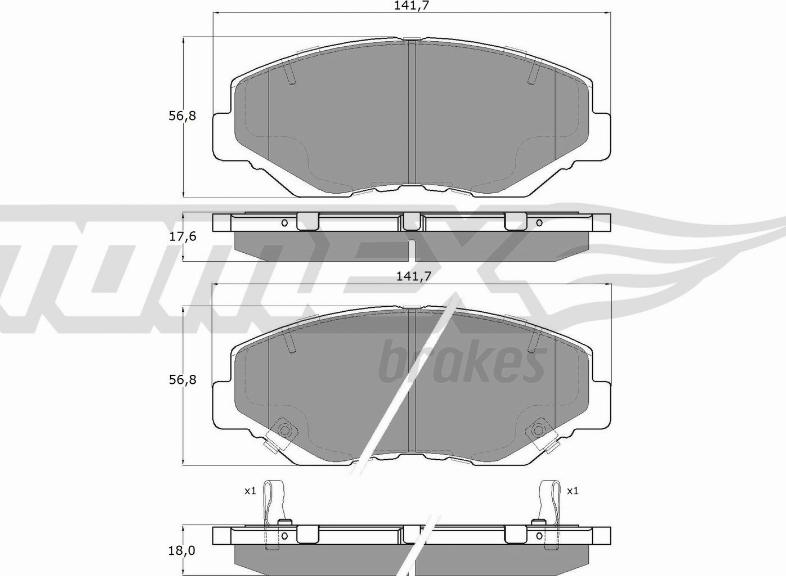 TOMEX brakes TX 15-58 - Fékbetétkészlet, tárcsafék parts5.com