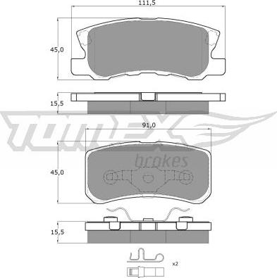 TOMEX brakes TX 15-04 - Set placute frana,frana disc parts5.com