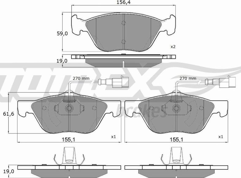 TOMEX brakes TX 15-05 - Juego de pastillas de freno parts5.com