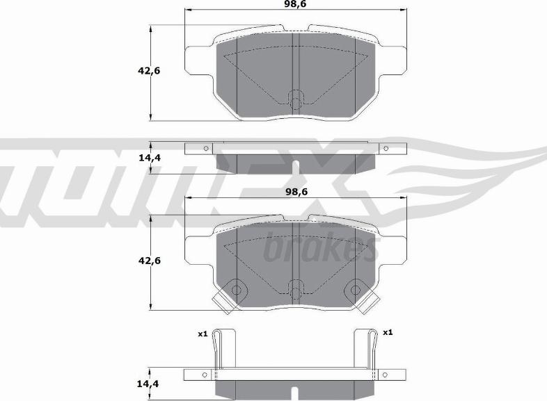 TOMEX brakes TX 15-01 - Kit de plaquettes de frein, frein à disque parts5.com