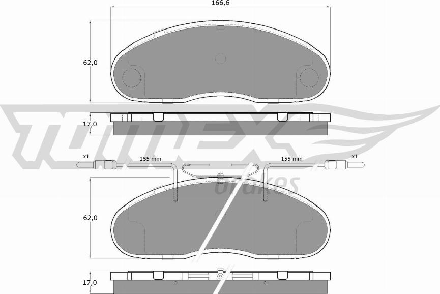 TOMEX brakes TX 15-18 - Fékbetétkészlet, tárcsafék parts5.com