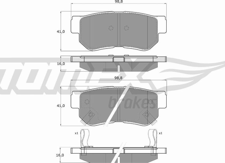 TOMEX brakes TX 15-35 - Комплект спирачно феродо, дискови спирачки parts5.com