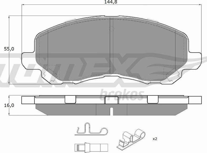 TOMEX brakes TX 15-27 - Fékbetétkészlet, tárcsafék parts5.com