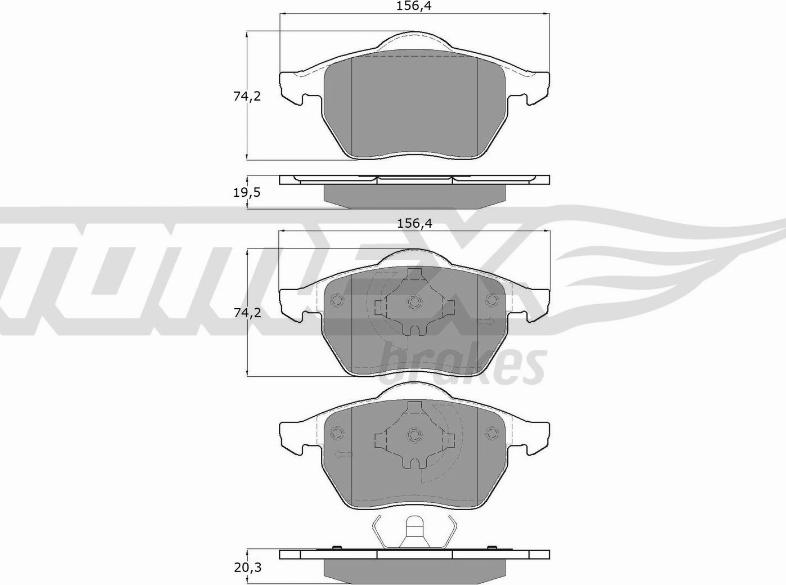 TOMEX brakes TX 16-54 - Set placute frana,frana disc parts5.com