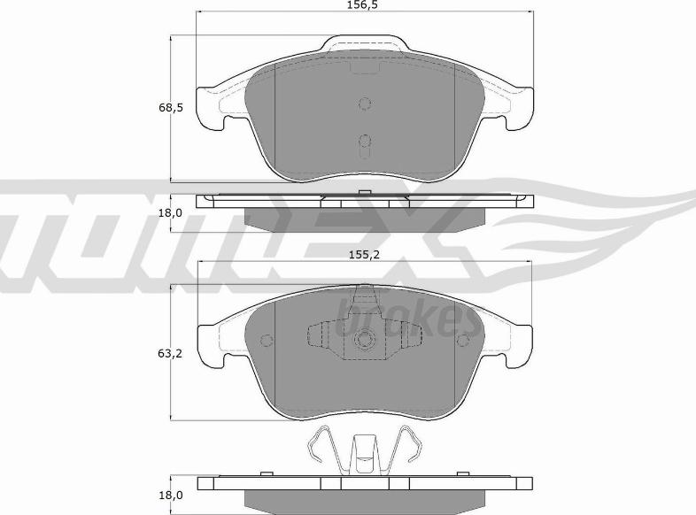 TOMEX brakes TX 16-56 - Piduriklotsi komplekt,ketaspidur parts5.com