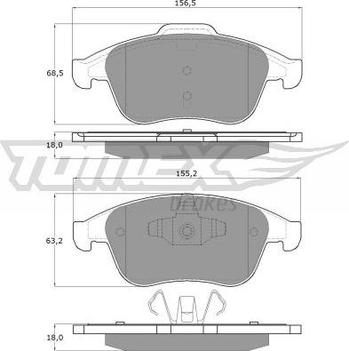 TOMEX brakes TX 16-56 - Piduriklotsi komplekt,ketaspidur parts5.com