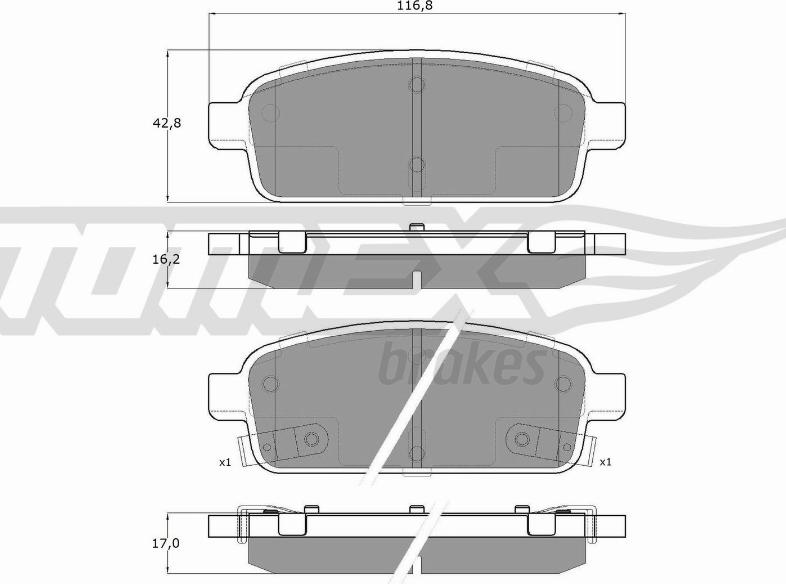 TOMEX brakes TX 16-52 - Juego de pastillas de freno parts5.com